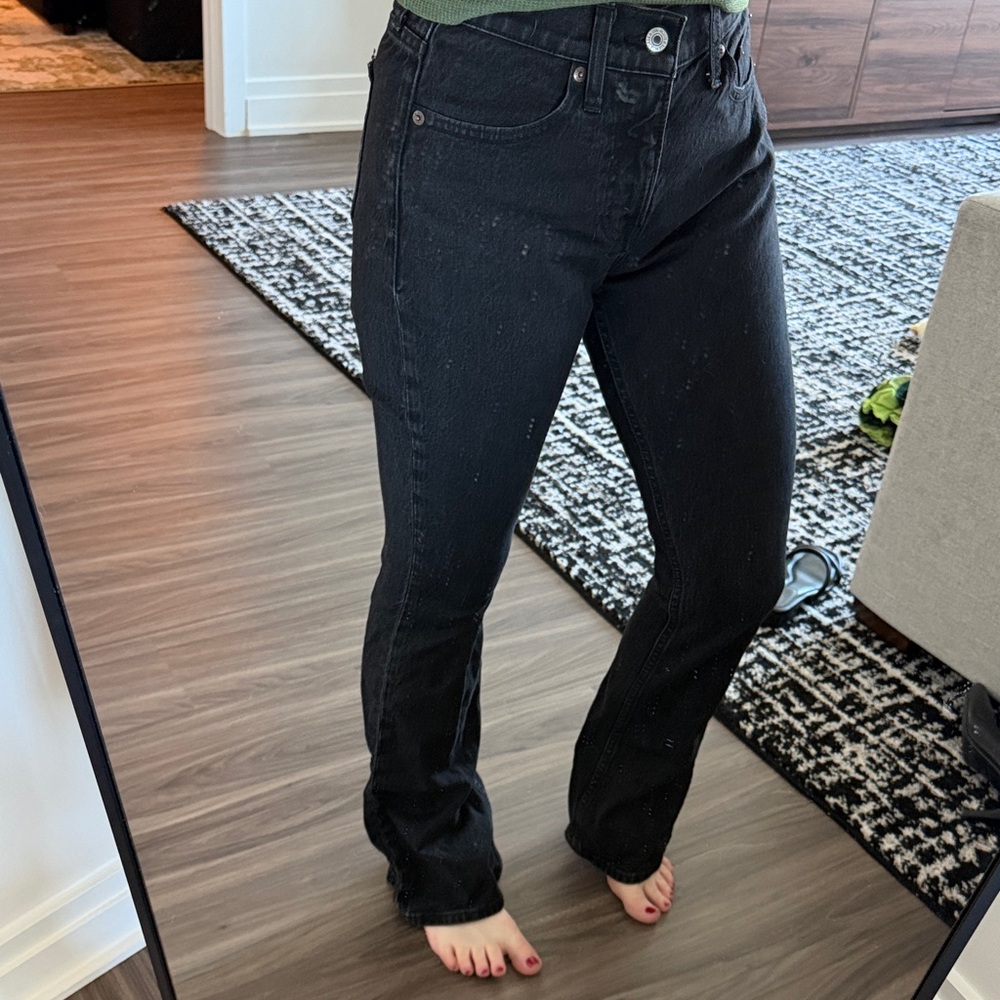 Abercrombie & Fitch Black Washed Bootcut Jeans